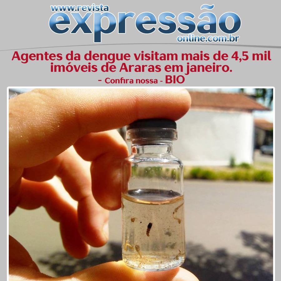 Leia mais sobre o artigo Boletim da dengue: agentes do Controle de Endemias visitaram mais de 4,5 mil imóveis de Araras em janeiro.