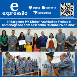 Leia mais sobre o artigo Homenagens marcam solenidade de entrega da Medalha “Bombeiro do Ano” .  3º Sargento PM Kleber Andriati de Freitas foi o indicado desta edição