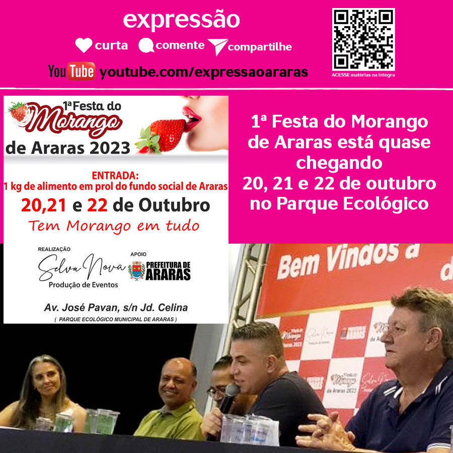 Leia mais sobre o artigo 1ª Festa do Morango de Araras está quase chegando