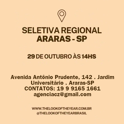 Leia mais sobre o artigo Seletiva Regional Araras/SP do The Look of the Year – Cynthia Zaninari Models