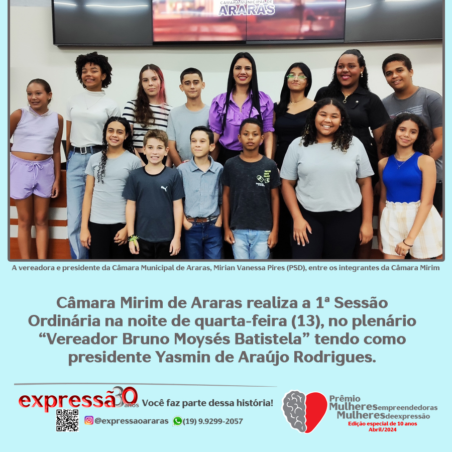 Leia mais sobre o artigo Câmara Mirim realiza a 1ª Sessão Ordinária