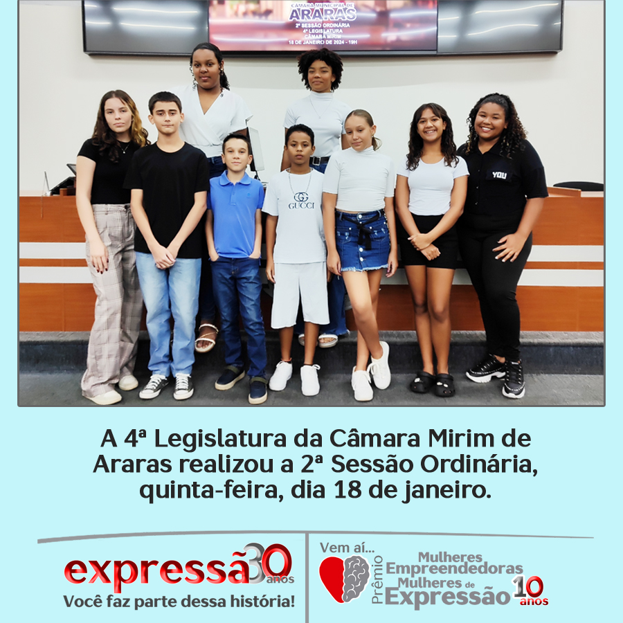 Leia mais sobre o artigo A 4ª Legislatura da Câmara Mirim de Araras realizou a 2ª Sessão Ordinária, quinta-feira, dia 18 de janeiro.