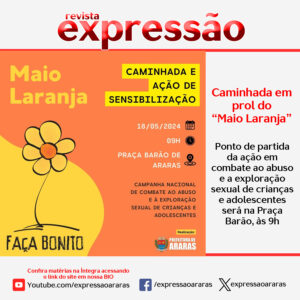 Leia mais sobre o artigo Caminhada em prol do Maio Laranja – combate ao abuso e a exploração sexual de crianças e adolescentes – acontece neste sábado, dia 18