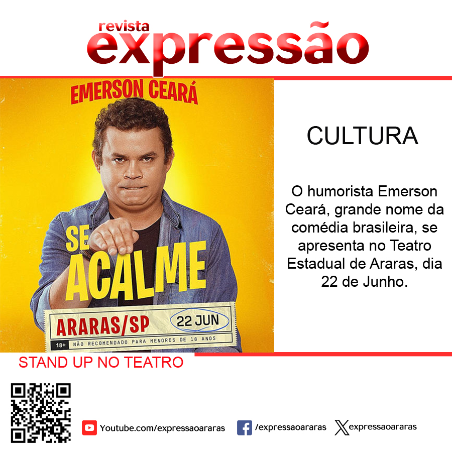 Leia mais sobre o artigo EMERSON CEARÁ NO TEATRO ESTADUAL DE ARARAS