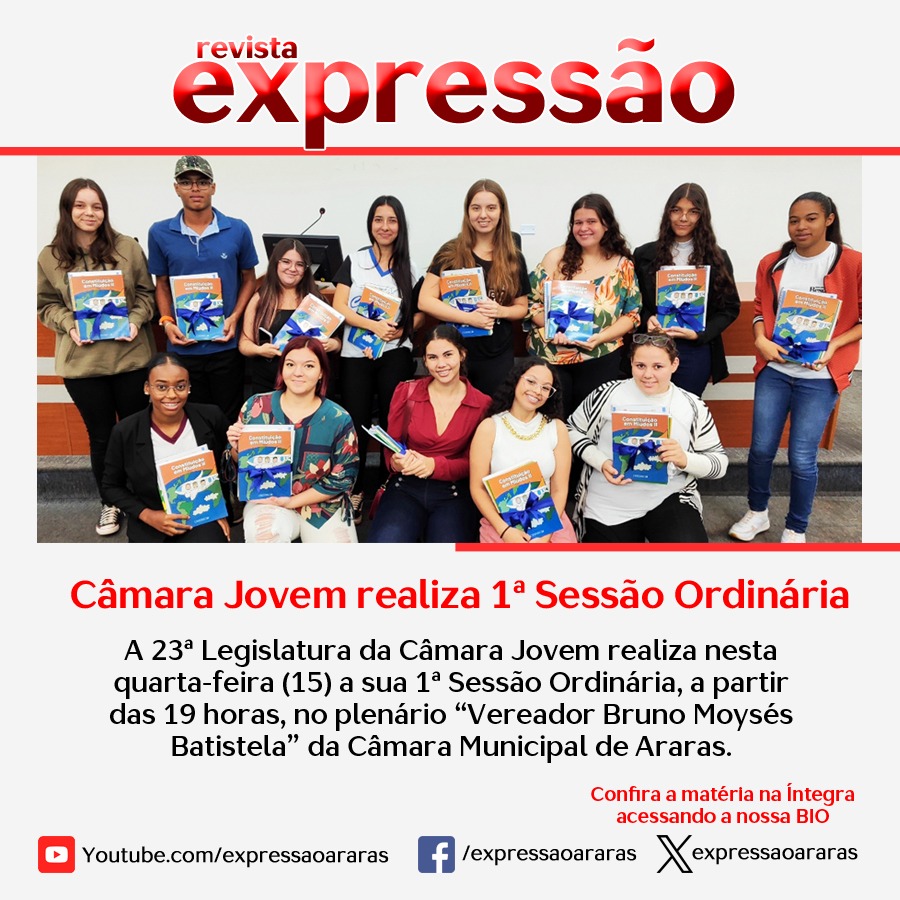 Leia mais sobre o artigo 23ª Legislatura da Câmara Jovem realiza 1ª Sessão Ordinária