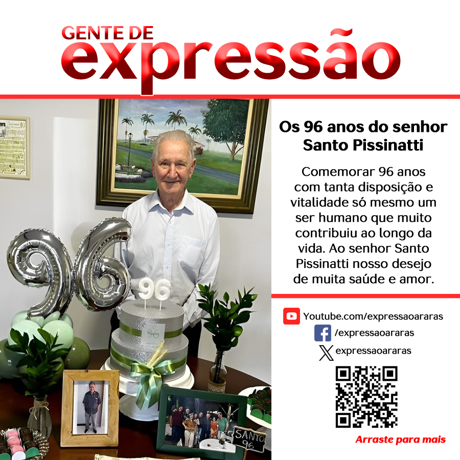 Leia mais sobre o artigo Os 96 anos do senhor Santo Pissinatti