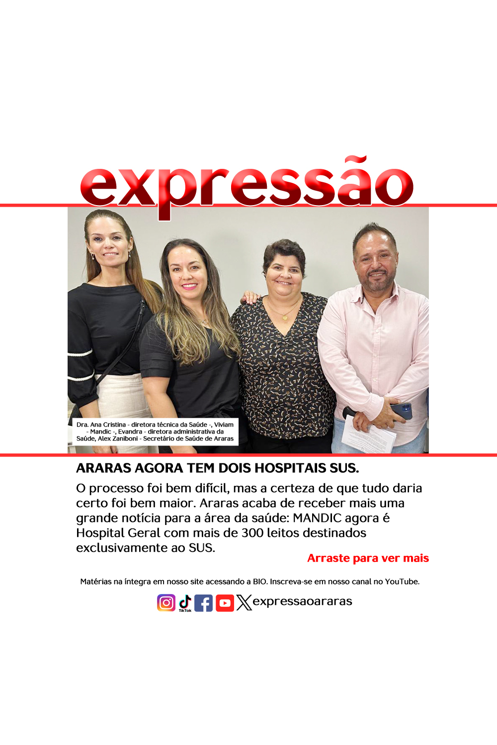 Leia mais sobre o artigo ARARAS AGORA TEM DOIS HOSPITAIS SUS. A Santa Casa e o Mandic Hospital Geral