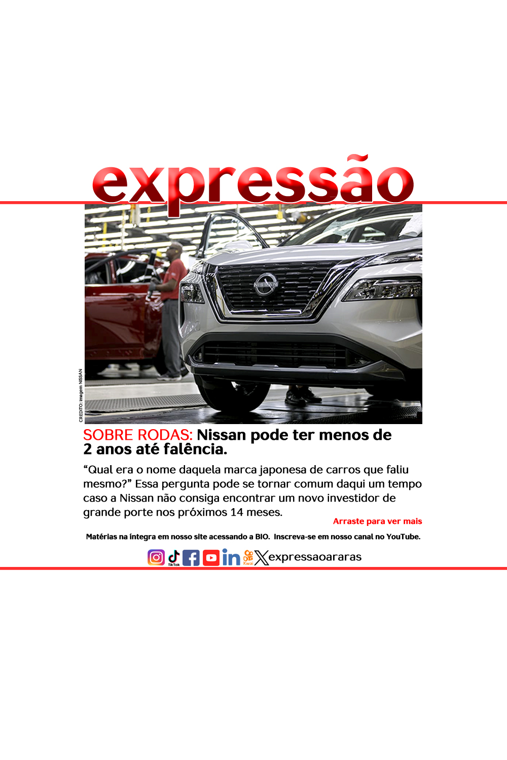 No momento, você está visualizando SOBRE RODAS: Nissan pode ter menos de 2 anos até falência. “Qual era o nome daquela marca japonesa de carros que faliu mesmo?”
