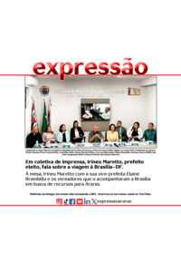 Leia mais sobre o artigo A primeira coletiva de imprensa com o prefeito eleito, Irineu Maretto e sua vice-prefeita Elaine Brambilla.
