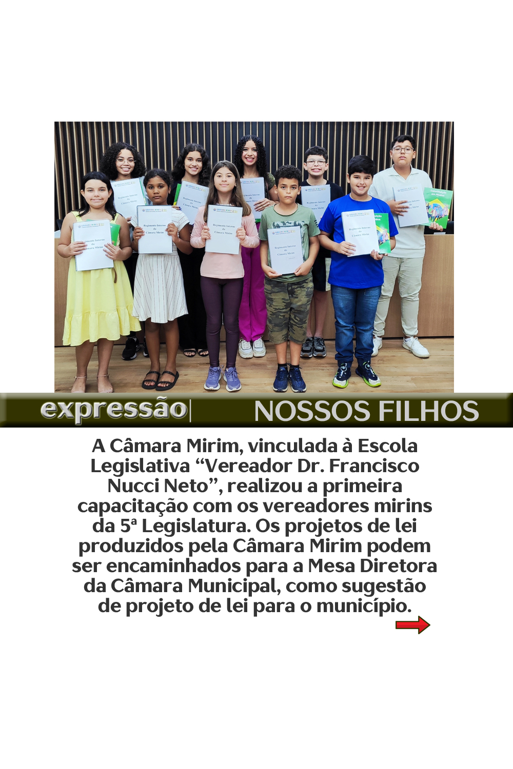 Leia mais sobre o artigo Câmara Mirim participa de capacitação e faz votação da Mesa Diretora
