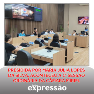 Leia mais sobre o artigo PRESIDIDA POR MARIA JÚLIA LOPES DA SILVA, ACONTECEU A 1ª SESSÃO ORDINÁRIA DA CÂMARA MIRIM.
