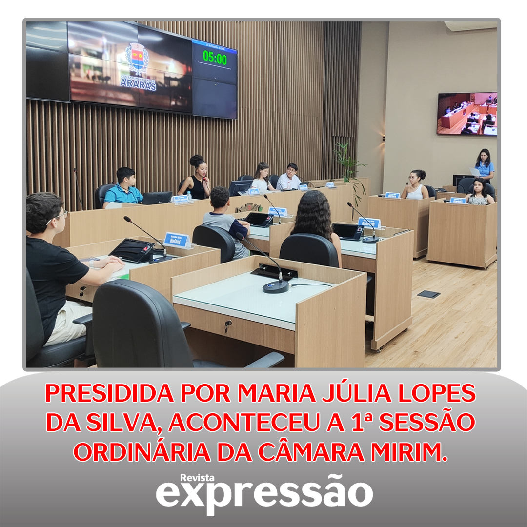 No momento, você está visualizando PRESIDIDA POR MARIA JÚLIA LOPES DA SILVA, ACONTECEU A 1ª SESSÃO ORDINÁRIA DA CÂMARA MIRIM.