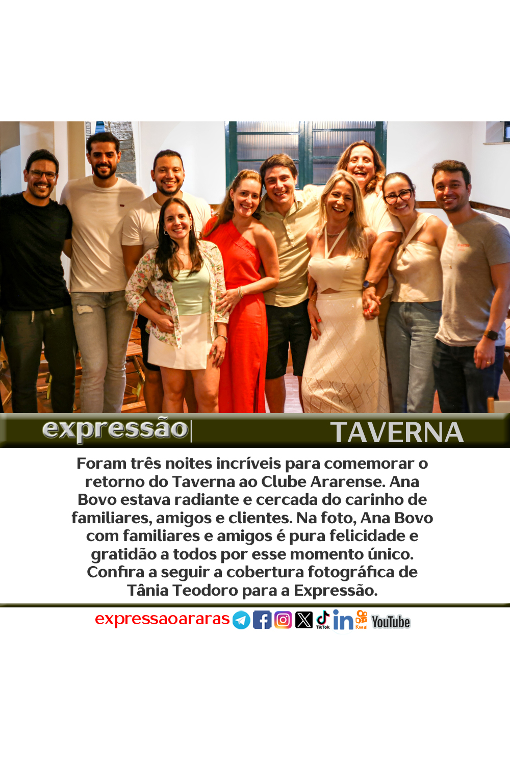 No momento, você está visualizando Três dias de festa marcaram o retorno do Taverna para o Clube Ararense. – Cobertura social de sábado, 1 de fevereiro