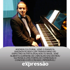 Leia mais sobre o artigo Agenda Cultural: apresentação de piano é o destaque do fim de semana. José, O Pianista, se apresenta no Coreto da Praça Barão, no domingo (13), às 20h