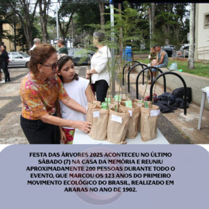 Leia mais sobre o artigo Festa das Árvores reúne 200 pessoas na Casa da Memória “Pedro Pessotto Filho” em Araras/SP