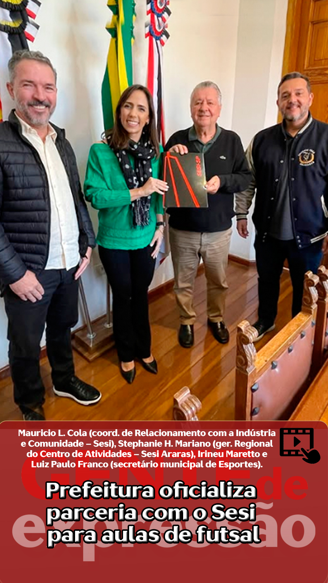 Leia mais sobre o artigo Prefeitura de Araras oficializa parceria com o Sesi para aulas de futsal