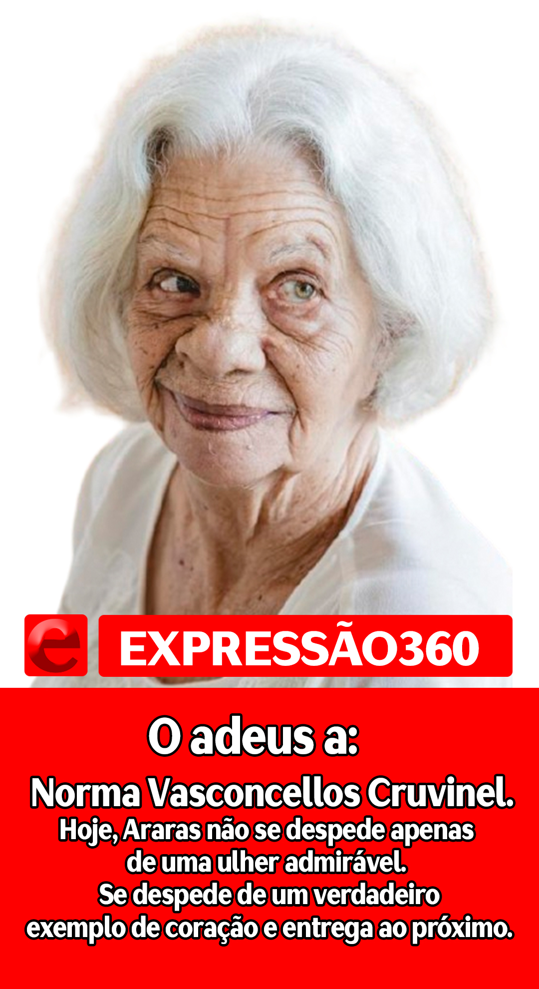 Araras perde Norma Vasconcellos Cruvinel, símbolo de generosidade e dedicação ao próximo